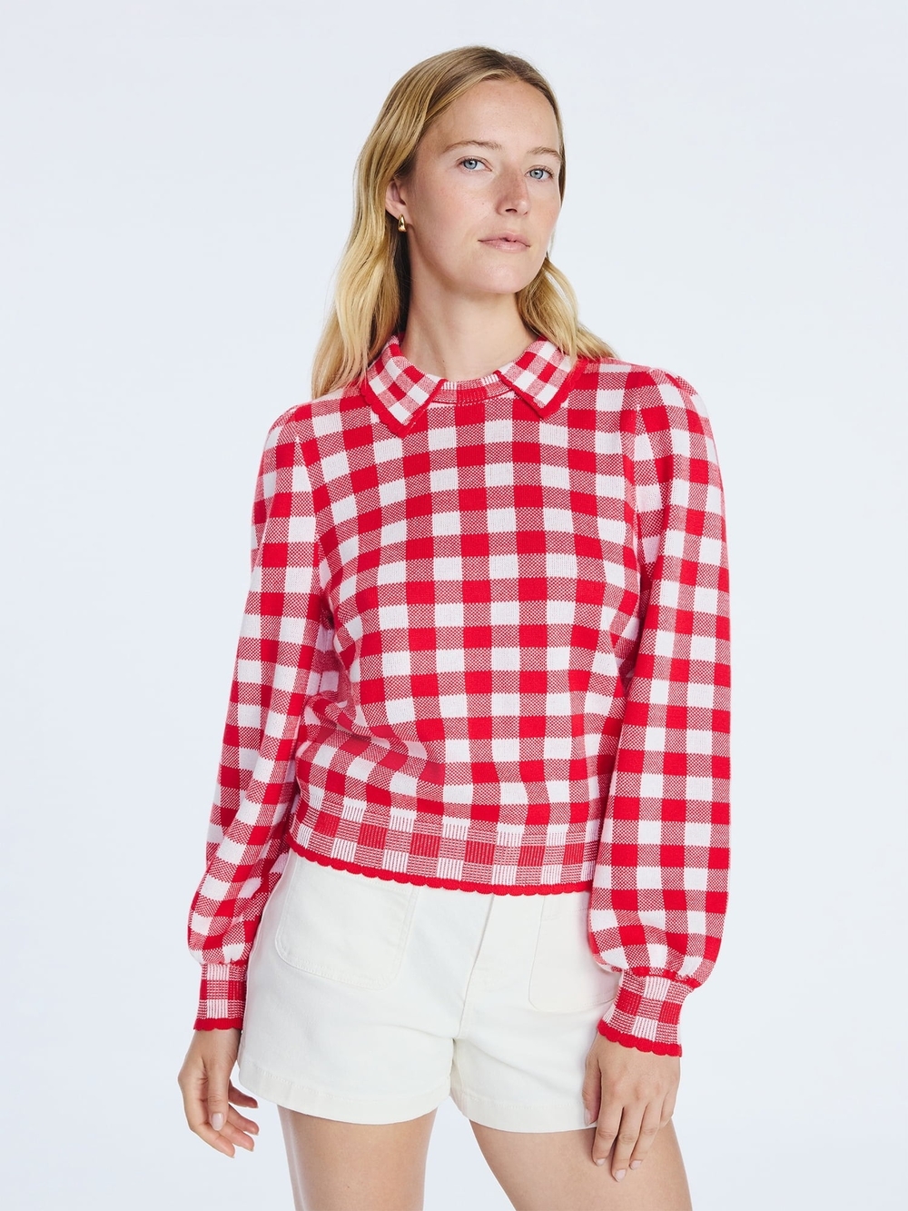 Free Assembly Women’s Puff Shoulder Collared Sweater – NWT